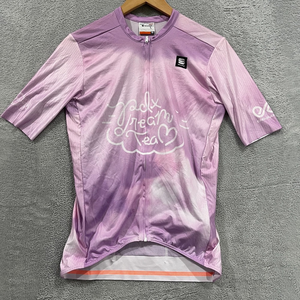 Sportful Cycling Jersey Adult Large Pink Full Zip Short Sleeve Unisex Stretch
